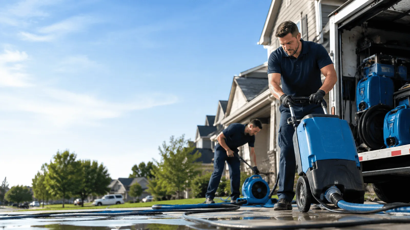 Dehumidification being performed in Liberty Center, IA